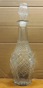 Vintage Anchor Hocking Wexford vetro decanter 32 oz ananas bottiglia diamante - Foto 1 di 6