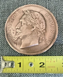 MEDALLA EXPOSICIÓN UNIVERSAL FRANCIA 1867 PARÍS - 67mm 0r 2.625" - Imagen 1 de 11