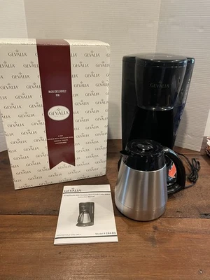 New Gevalia 8 Cup Double Wall Stainless Steel Carafe Coffee Maker Model # C84-BS - Image 1 of 4