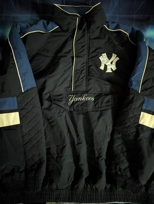 Vintage MLB G-III Carl Banks New York Yankees 1/4 Zip Winter Jacket, Size L - Image 1 of 4