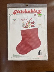 Dimensions Christmas Crewel Stocking 1987 Kit Santa’s Gifts 7627 Stitchables Vtg - Picture 1 of 7