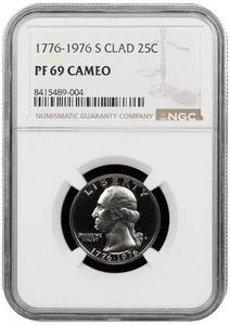 1976 S Clad Proof Washington quarter graded by NGC PF 69 Cameo - Bild 1 von 2