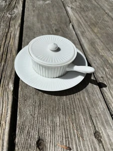 Antique French White Porcelain Petite Delicate Pots de Creme (4) France Dessert! - Picture 1 of 12