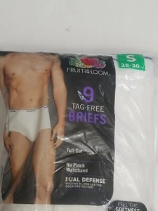 Fruit Of The Loom ~ 9 Paar Herren Slip Unterwäsche weiß Full Cut ~ S (28-30) - Bild 1 von 6