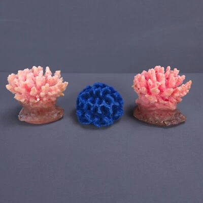Escultura de coral suave y real sintética naranja claro azul playa náutica océano mar 3" Foto 1 de 4