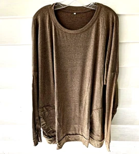 Men's Loose Round Neck Long Sleeved Tops Streetwear Casual T-shirt Pullover Tees - Picture 1 of 7
