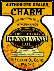 Letrero de metal recortado vintage de aceite Pennsylvania 17,5x23 - Imagen 1 de 1