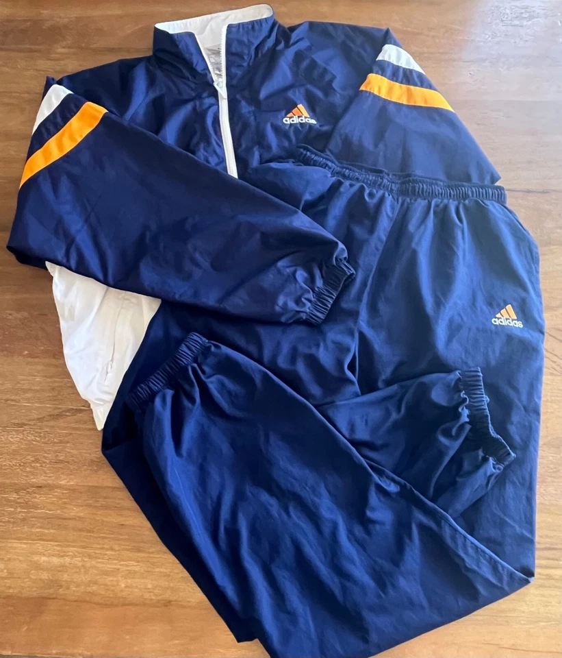 Vintage Adidas TRACKSUIT RN88387 CA00411 Blue White Flag Tag 90’s Womens Medium - Image 1 of 4