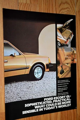 1983 FORD ESCORT GL/L ANÚNCIO ORIGINAL REVENDEDOR IMPRESSO ANÚNCIO-83 - Imagem 1 de 2