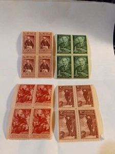 MINT NH OG FOUR 3 CENT STAMP BLOCKS CV 8.60 - Picture 1 of 6