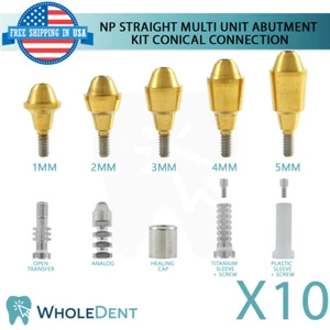 10x NP Conical Connection Straight Abutment Multi Unit Kit Dental - Picture 1 of 3