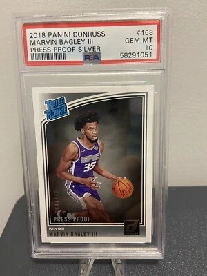 Marvin Bagley III 2018 Donruss  Silver Press Proof /349 RC PSA 10 Gem Mint Pop14 - Image 1 of 2