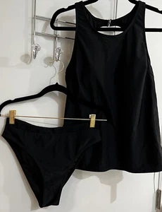 Tempt Me Women Size M Tankini Top & Hipster Bottom Black 2-Piece Swimsuit NWT - Picture 1 of 12