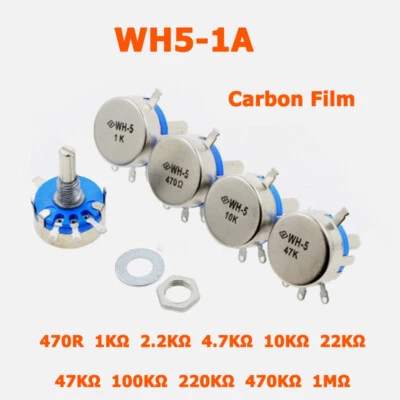 WH5-1A Carbon Film Potentiometer 470R 1K 4,7K 10K 22K 47K 100K 220K 470K 1MΩ/Ohm - Bild 1 von 4