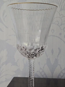 SAINT LOUIS APOLLO CRYSTAL GOLD RIMED SHERRY/ LIQUIER GLASS (5 3/4" Tall) - Picture 1 of 10