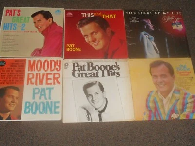 PAT BOONE lot 6x LP moody river GREAT HITS canadian sunset THIS AND THAT debby - Image 1 of 4