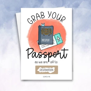 Tarjeta de vacaciones personalizada scratch off staycation adivina dónde vamos viaje - Imagen 1 de 8