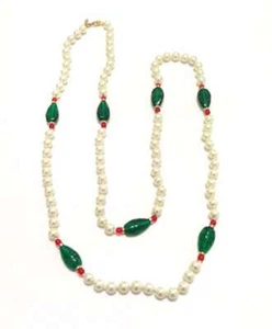 KENNETH JAY LANE-48" INCH 10MM WHITE GLASS PEARL NECKLACE - Picture 1 of 3
