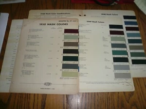1948 1949 1950 Nash DuPont Dulux muestra de pintura con chip de color - tres años - vintage - Imagen 1 de 1