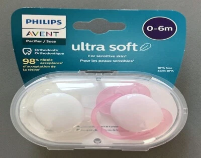 Philips Avent Ultra Air Schnuller "ROSA+WEISS" 0-6 m (2 Stück) OVP - Bild 1 von 4