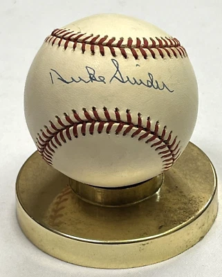 Duke Snider Signed Authentic Autographed Baseball MLB Dodgers Mets Giants - Image 1 of 4