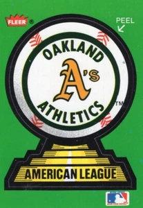 OAKLAND A's ATHLETICS Logo Baseball Sticker/ Card 1980s Fleer w Stadium Nr-Mint - Picture 1 of 7