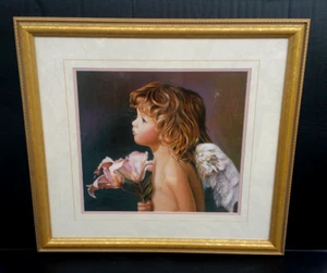 Gorgeous Angel Print Signed Framed Matted Certified Registered Nancy Noel Seal - Picture 1 of 12