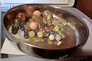 400gm of Small Medium and Large Size Star Dust Speckled Glass Marbles ... - Picture 1 of 2