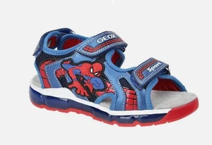 Geox Android Marvel Spider Man Double Tear Sandals Blue & Red with Lights - Picture 1 of 7