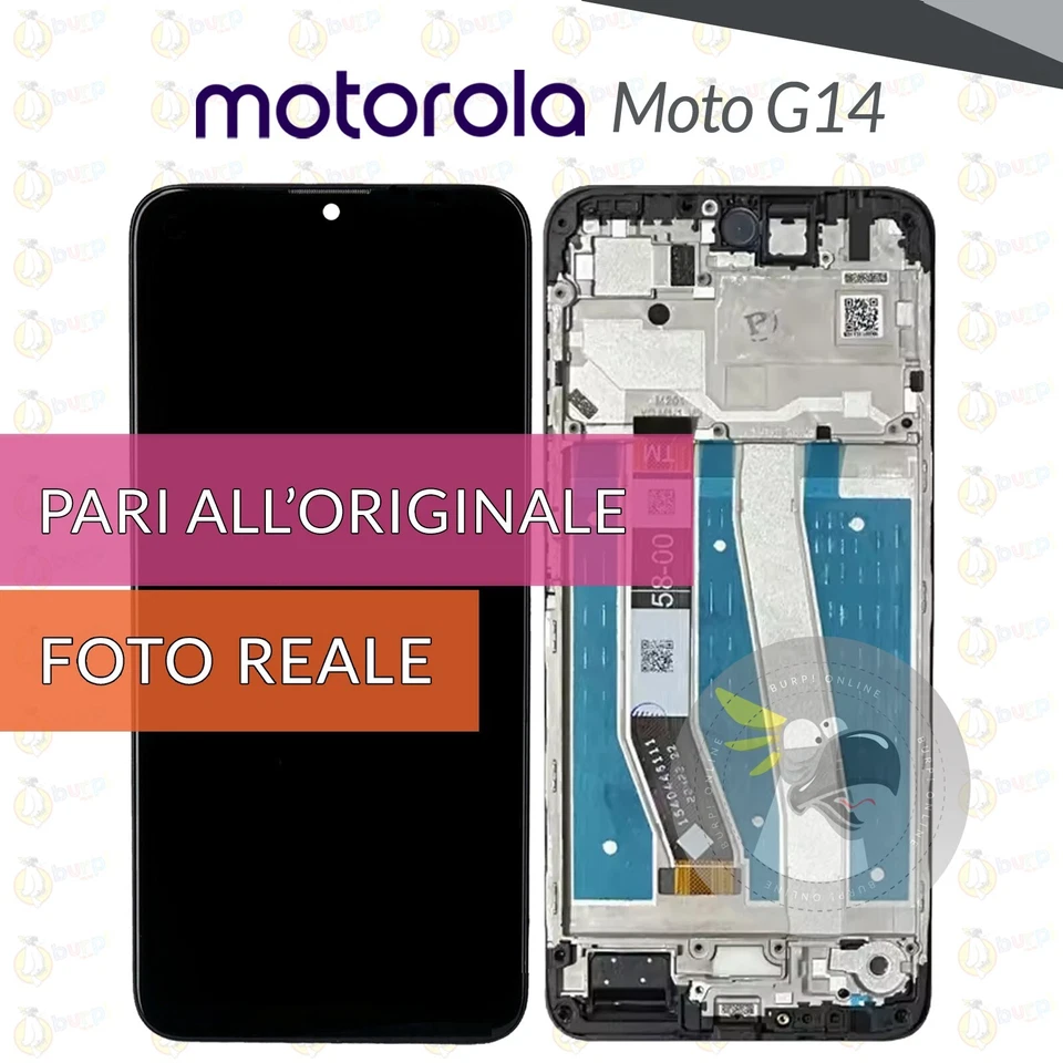 DISPLAY MOTOROLA MOTO G14 XT2341-3 PAYF0010IN SCHERMO LCD + FRAME VETRO TOUCH