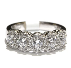 Nuevo Anillo de Plata de Ley 925 Hecho con Circonita Swarovski Banda 5g 6 Circonitas - Imagen 1 de 8