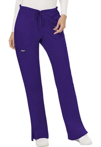 Scrubs Cherokee Workwear Mid Rise Drawstring Pant WW120 GRP Grape Free Shipping - Picture 1 of 4