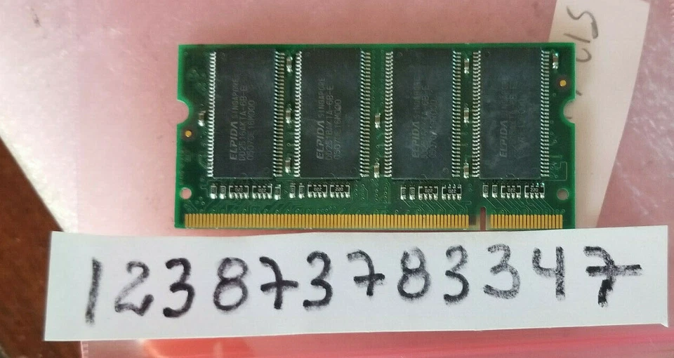 256MB DDR DDR1  PC2700 333 200PIN DUAL RANK NON-ECC UNBUFFERED  2RX16  16X16 - Image 1 of 1