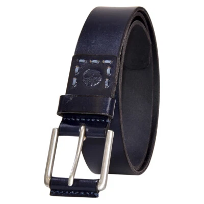 Timberland Hombre Cinturón Azul Marino Cuero Genuino Informal Pull-Up Jean Foto 1 de 3