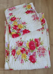 Bettwäsche soft wave 140x200 weiß m. bunten Blumen wie neu - Bild 1 von 3