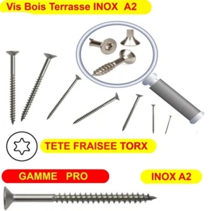 Vis Bois Ø 6mm Terrasse INOX A2 Torx 25 GAMME PRO - Photo 1/1