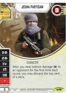 Star Wars Destiny Legacies Set Single Die + Card - Jedha Partisan #48 Rare - Picture 1 of 1