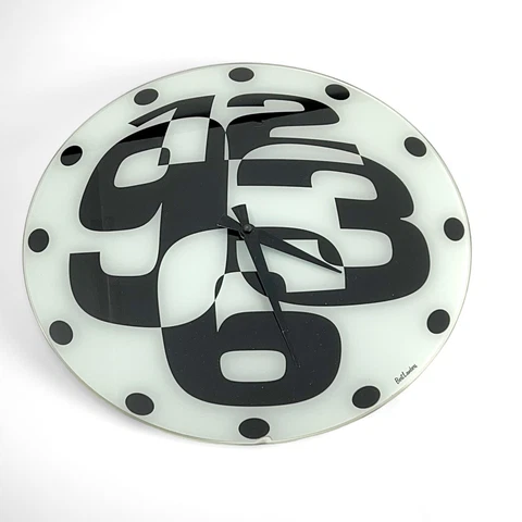 RARE 1960s - 1970s Vintage Bert Lambers Mod Pop Op Art Clock 17" Quartz Battery Cover