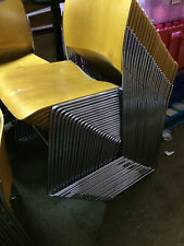 vintage Howe by David Rowland 40/4 stacking wooden chair chrome legs 300+avail