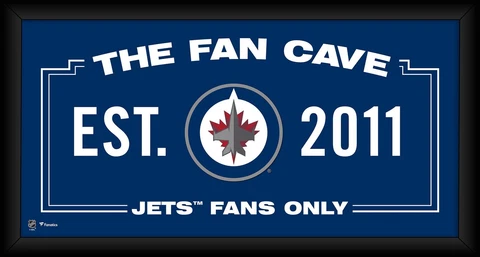 Winnipeg Jets Framed 10" x 20" Fan Cave Collage Cover