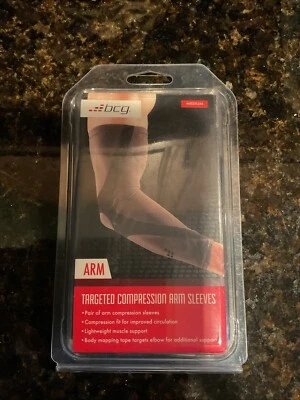 BCG Targeted Compression Arm Sleeves Size MEDIUM 1 pair NEW  4-Way Stretch. NOS - Image 1 of 2