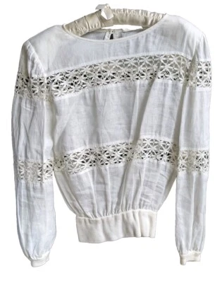 Женская блузка Valentino размер 38 льняная богемная винтажная  - Изображение 1 из 4