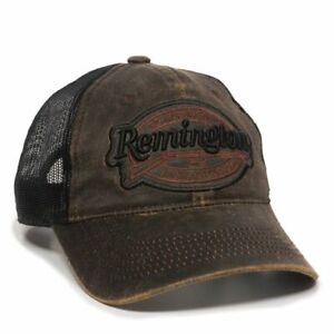 REMINGTON MESH BACK Weathered w/ Oldest Gunmaker Patch Shooting Hunting Hat 