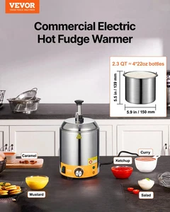  Dispensador de queso eléctrico con bomba, calentador de caramelo caliente comercial de 2,4 L, inoxidable - Imagen 1 de 10