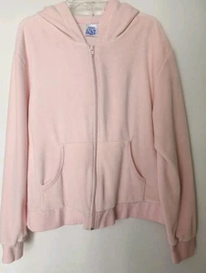 Women’s Full Zip Hoodie Active NSI Pink Velour Size Large - Picture 1 of 3