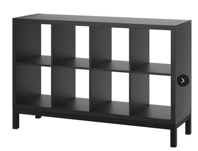 KALLAX Regal mit Untergestell, schwarzbraun/schwarz, 147x94 cm - Bild 1 von 2