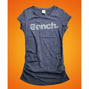 Bench Urban Wear Women's Size Small Cap sleeve Ruched Sides T-Shirt Dark Gray - Picture 1 of 7