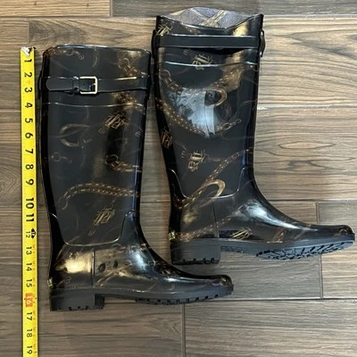 Lauren Ralph Lauren Rossalyn II tall Black Knee High Rain Boots US 10 - Image 1 of 4