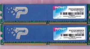 2GB 2x1GB PC2-6400 PATRIOT PSD22G800KH DDR2-800 PC2-6400 RAM Kit w/Heat Spreader - Picture 1 of 2