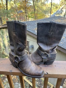 Botas arnés de cuero marrón envejecido Frye Engineer 12R para mujer 77400 talla 8,5 M - Imagen 1 de 10